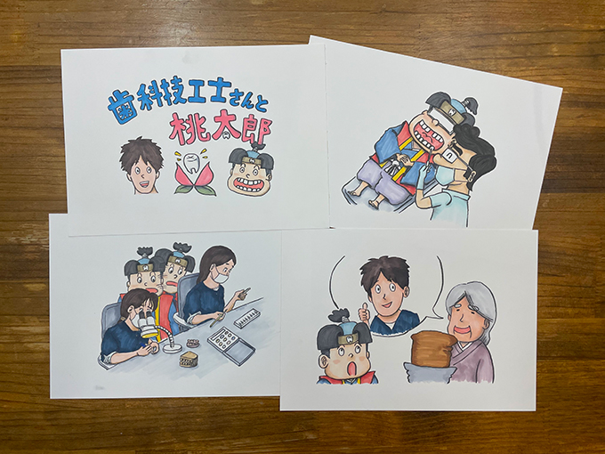 歯科技工士さんと桃太郎_原画