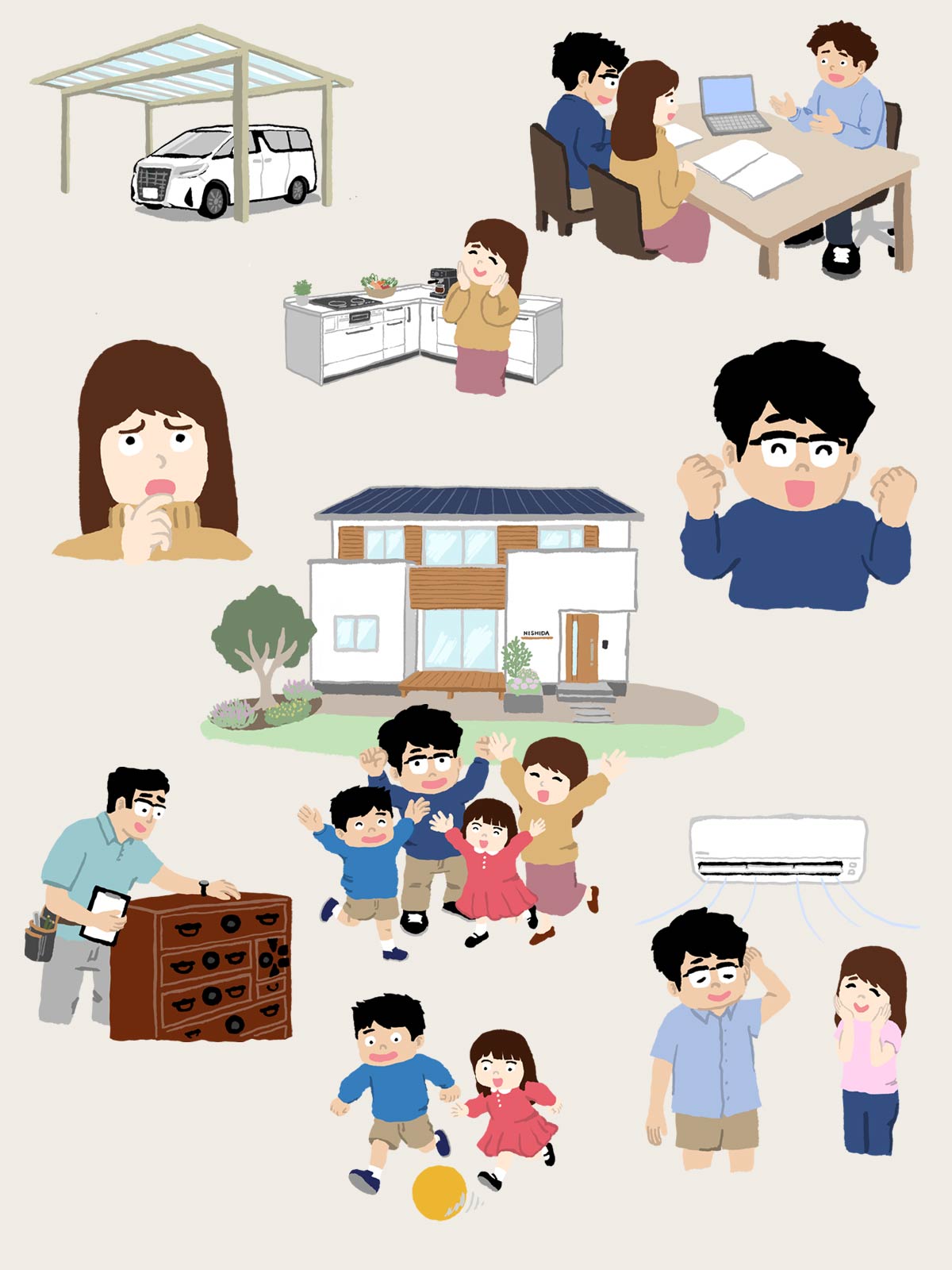 西田工務店チラシ_イラスト